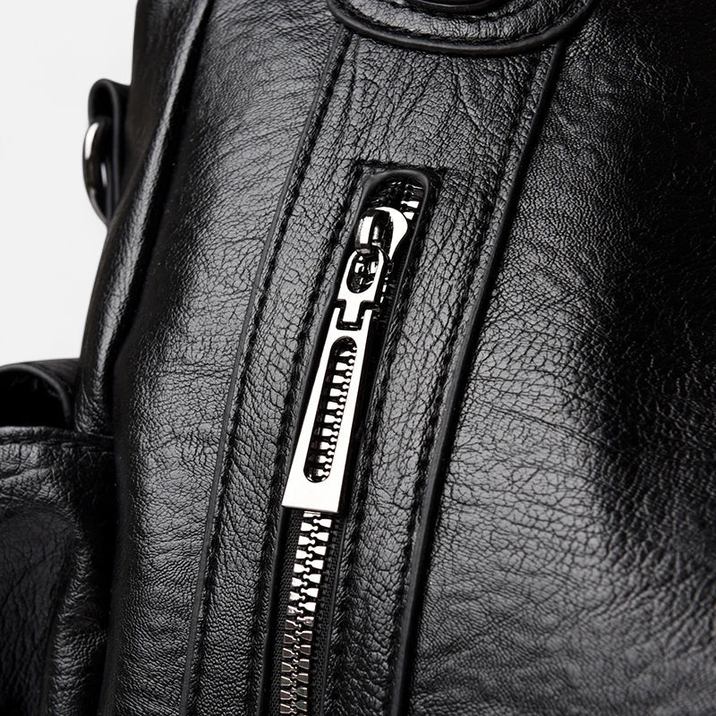 Large Retro Multi-Pocket Shoulder Bag