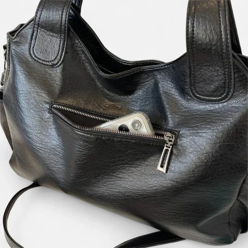 Large Retro Multi-Pocket Shoulder Bag