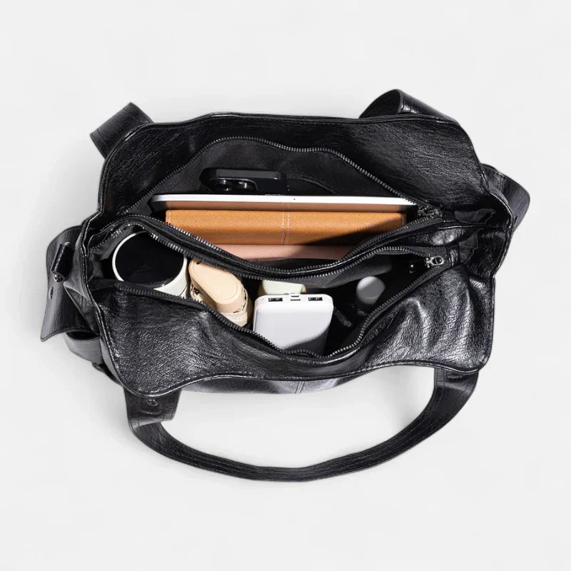 Large Retro Multi-Pocket Shoulder Bag