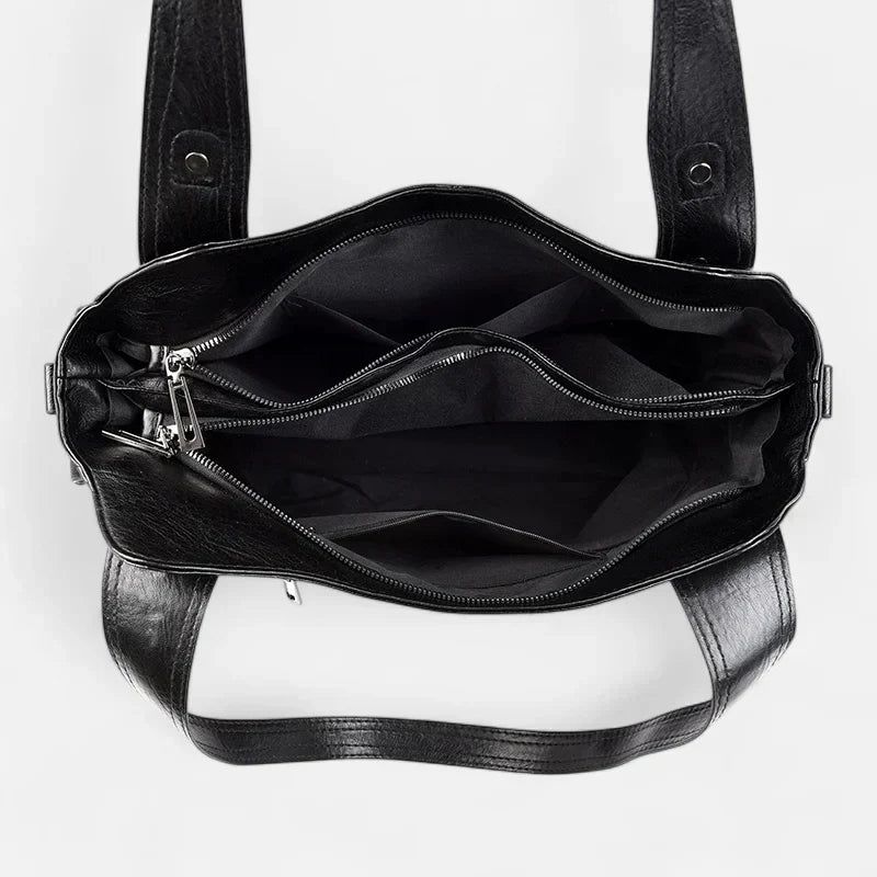 Large Retro Multi-Pocket Shoulder Bag