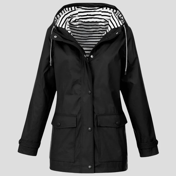 Women's Weatherproof Jacket | Hooded Raincoat Adjustable Drawstring