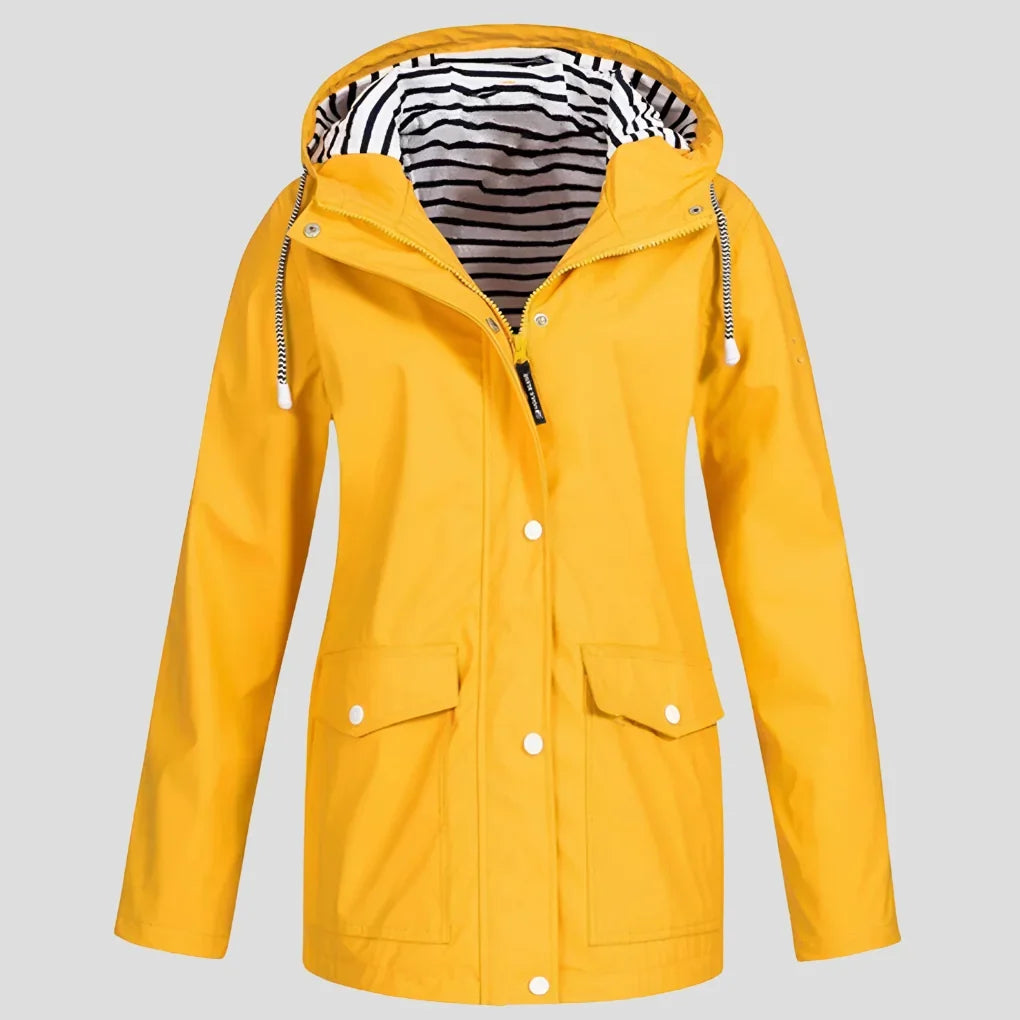 Women's Weatherproof Jacket | Hooded Raincoat Adjustable Drawstring