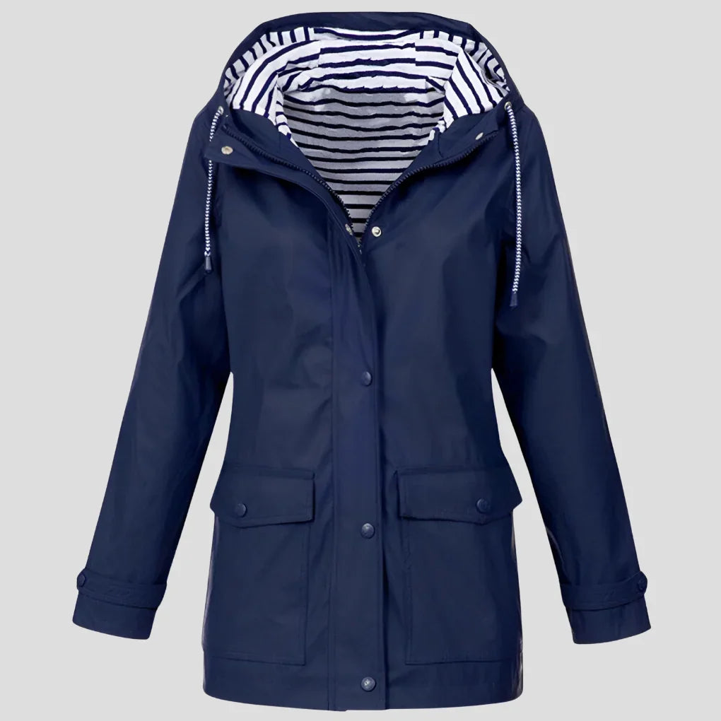 Women's Weatherproof Jacket | Hooded Raincoat Adjustable Drawstring