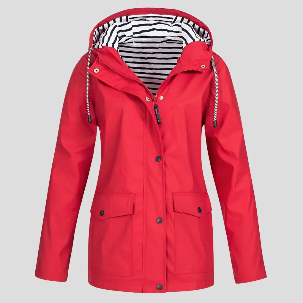Women's Weatherproof Jacket | Hooded Raincoat Adjustable Drawstring