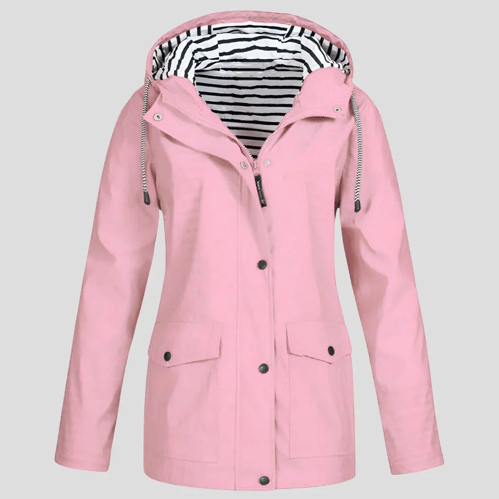 Women's Weatherproof Jacket | Hooded Raincoat Adjustable Drawstring